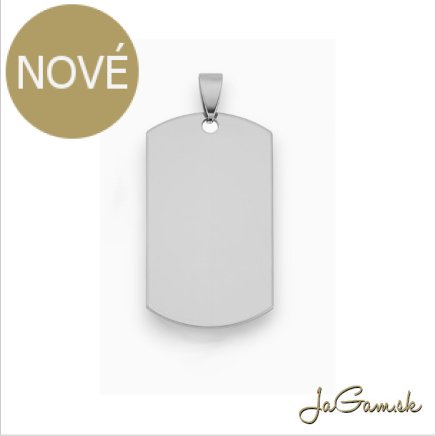 Prívesok obdlžník na gravírovanie 43x24mm Nerezová oceľ 5ks (CH1864)